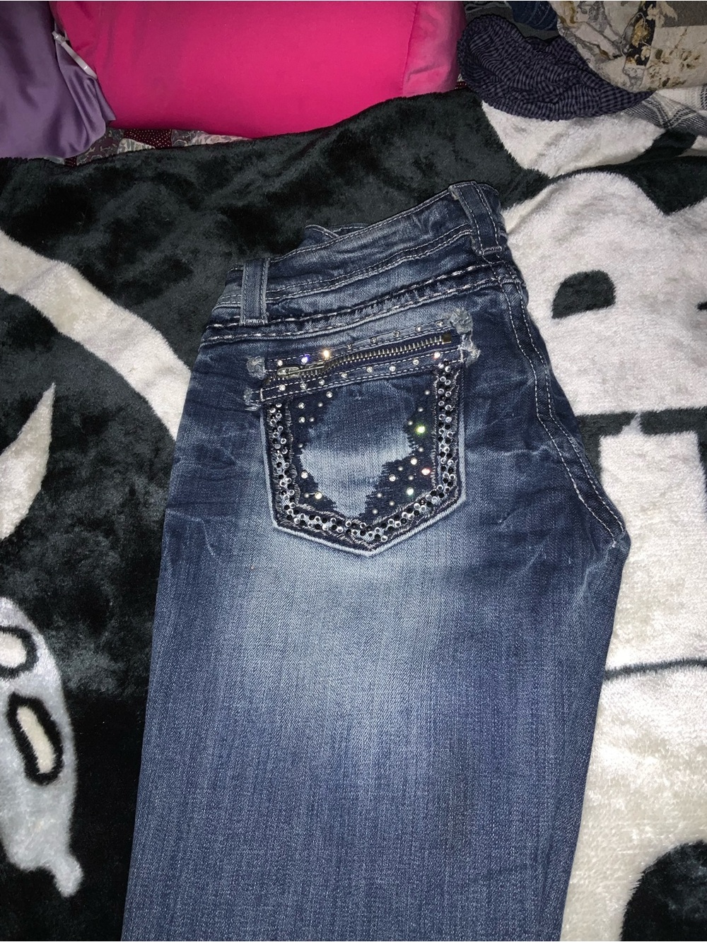 Miss Me Dark Blue Embellished Boot Cut Jeans